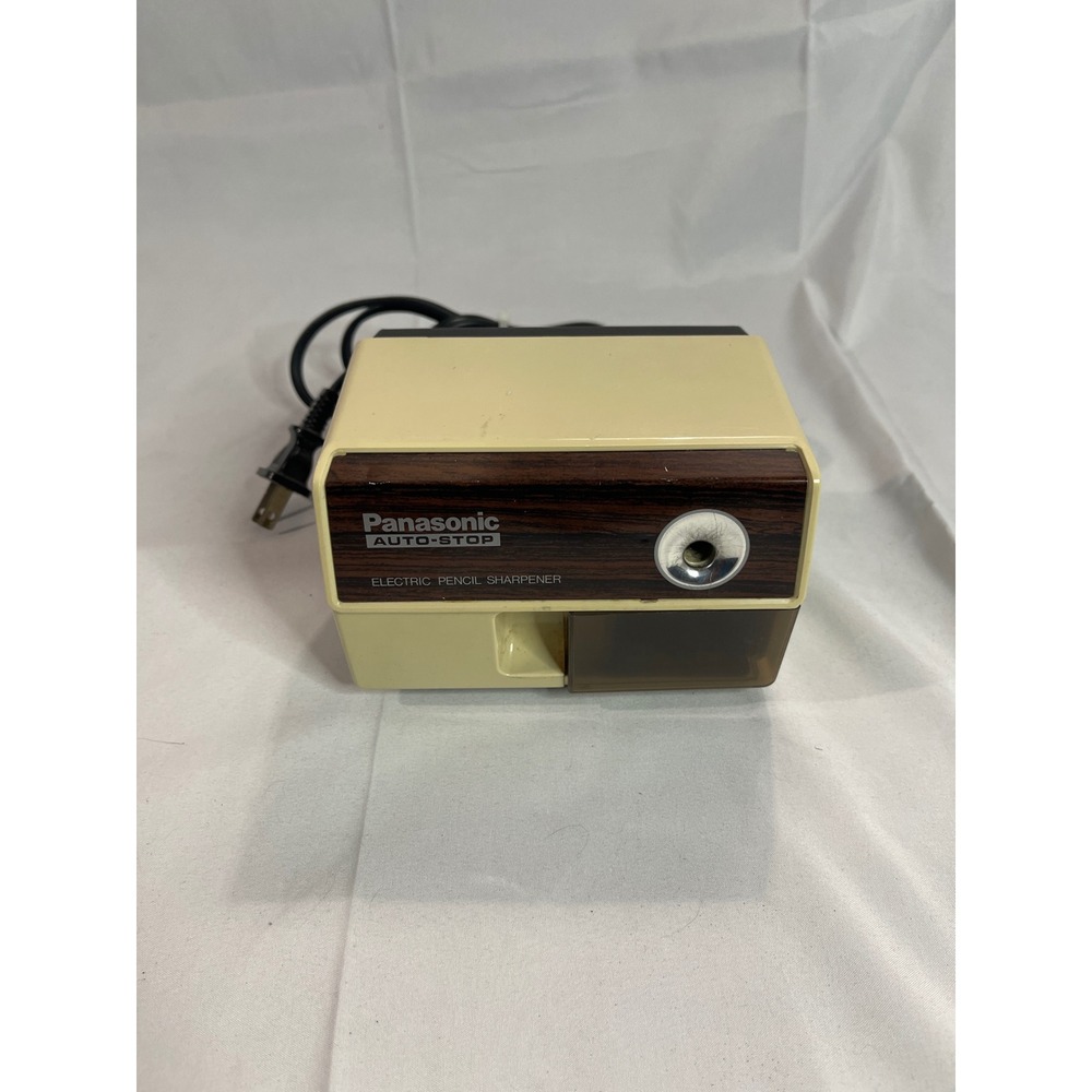 Vintage Panasonic Auto-Stop Electric‎ Pencil Sharpener KP-77 Wood Grain PARTS